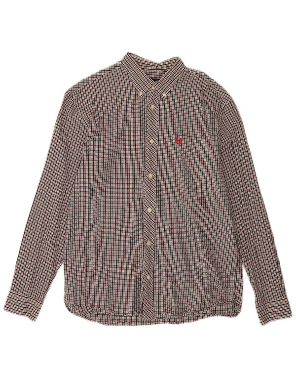 Camicia Fred Perry Uomo Large in cotone a quadri multicolore