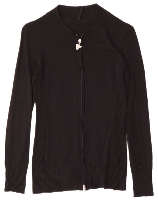 Maglione cardigan grafico da donna Guess UK 14 grande viscosa nera