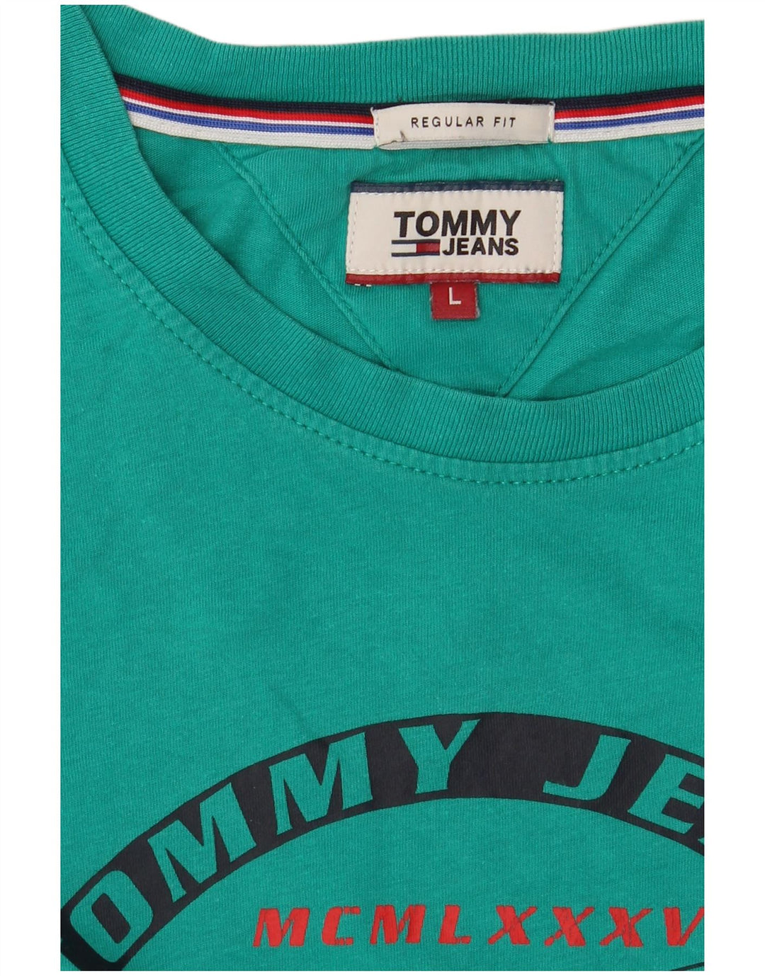 Tommy Hilfiger Uomo Regular Fit T-shirt grafica Top Large Turchese
