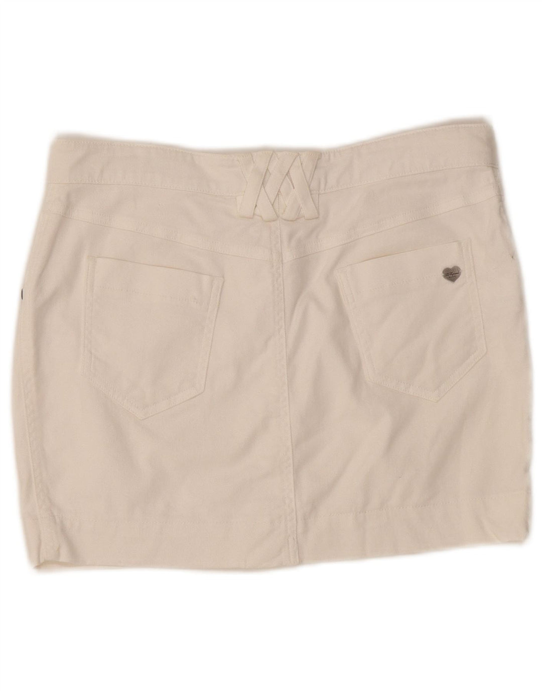 Mini gonna di jeans da donna Les Copains IT 42 media W30 cotone bianco