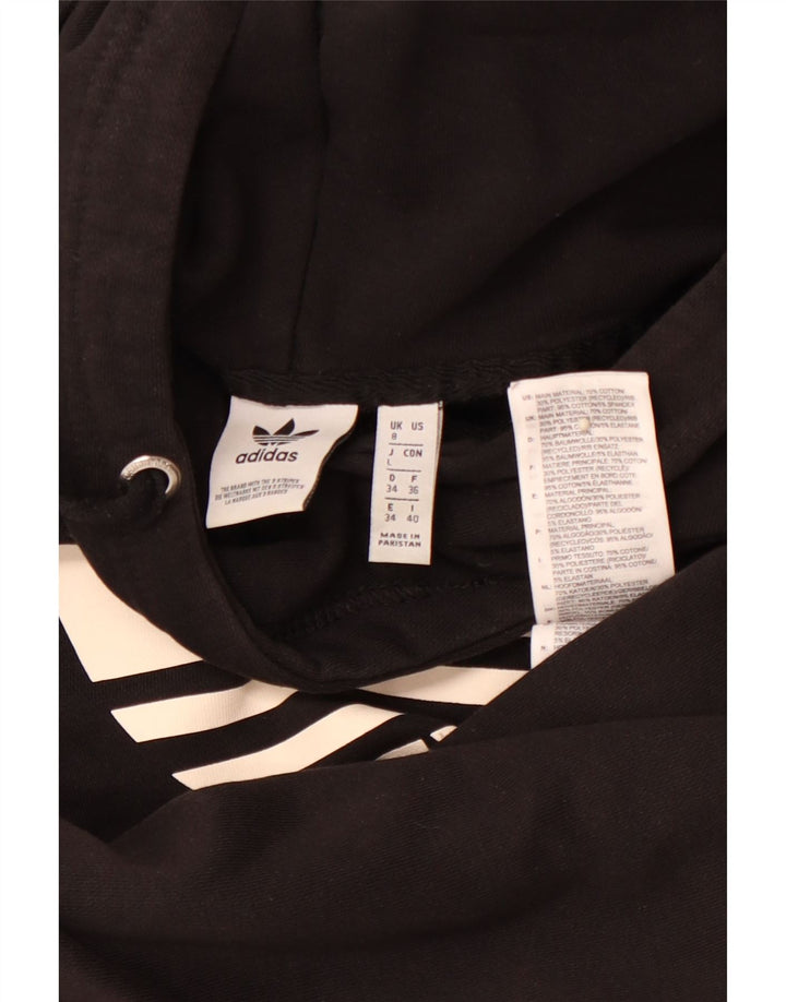 Felpa con cappuccio grafica oversize da donna ADIDAS UK 8 Small Black Colourblock