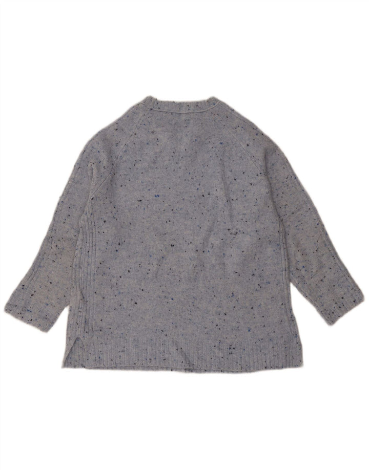 Maglione maglione girocollo da donna Marks & Spencer UK 14 Blu medio screziato