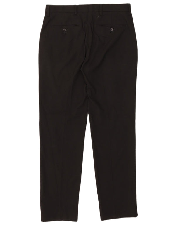 Marks & Spencer Womens Tailored Fit Slim Chino Trousers W32 L30 Black