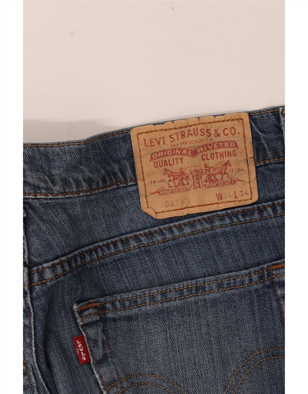 Jeans dritti invecchiati Levi's da uomo W34 L30 Blu