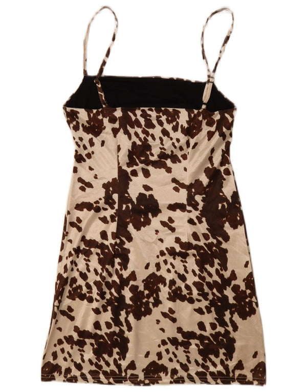 Abito sottoveste da donna Urban Outfitters UK 12 Stampa animalier marrone medio