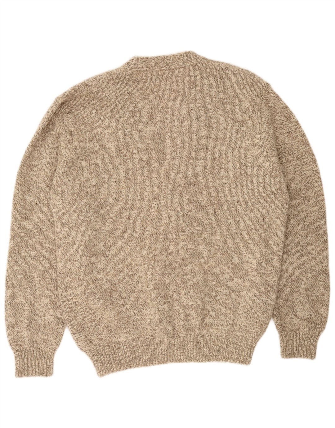 Maglione cardigan da uomo L.L.Bean grande lana screziata beige