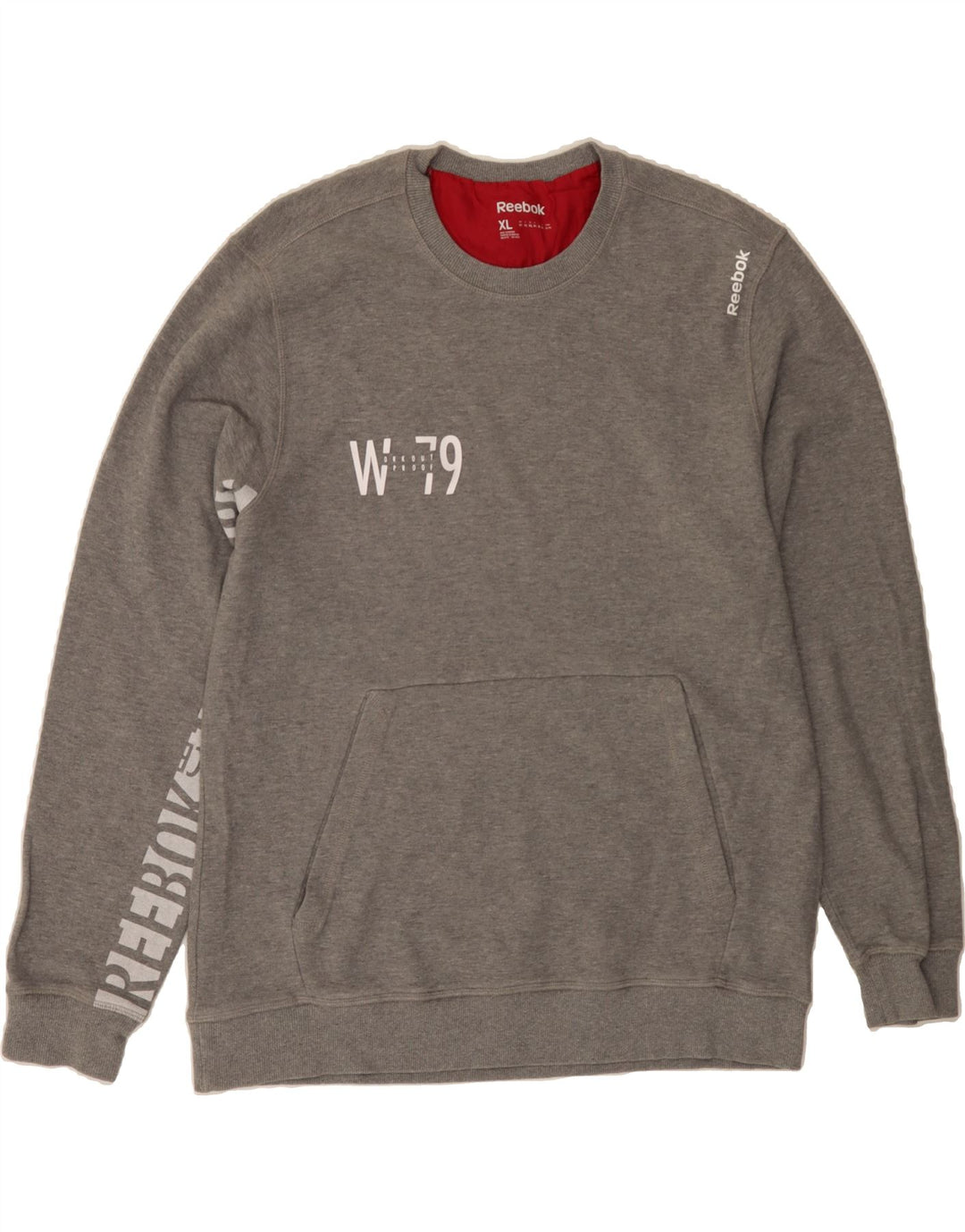 REEBOK Mens Graphic Sweatshirt Jumper XL Grey Cotton Vintage Reebok and Second-Hand Reebok from Messina Hembry 