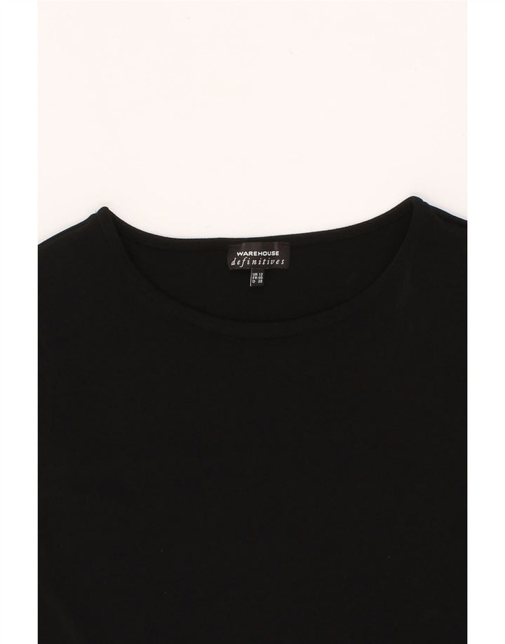 WAREHOUSE Womens Tunic Top UK 12 Medium Black Polyester Vintage Warehouse and Second-Hand Warehouse from Messina Hembry 