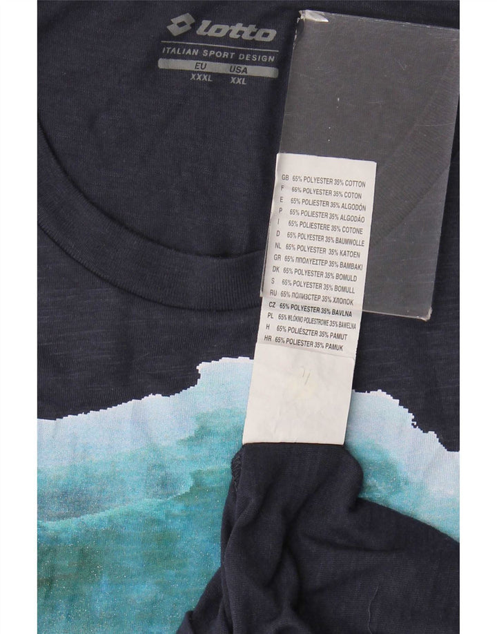 T-shirt grafica da uomo Lotto Top 3XL poliestere blu navy