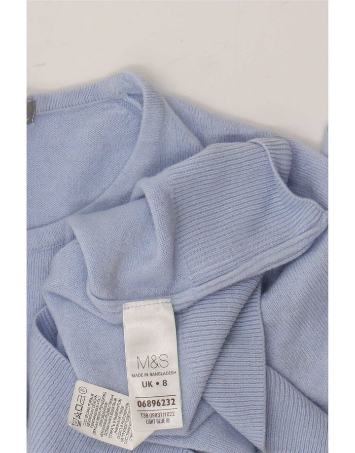 Maglione maglione girocollo da donna Marks & Spencer UK 8 piccolo acrilico blu