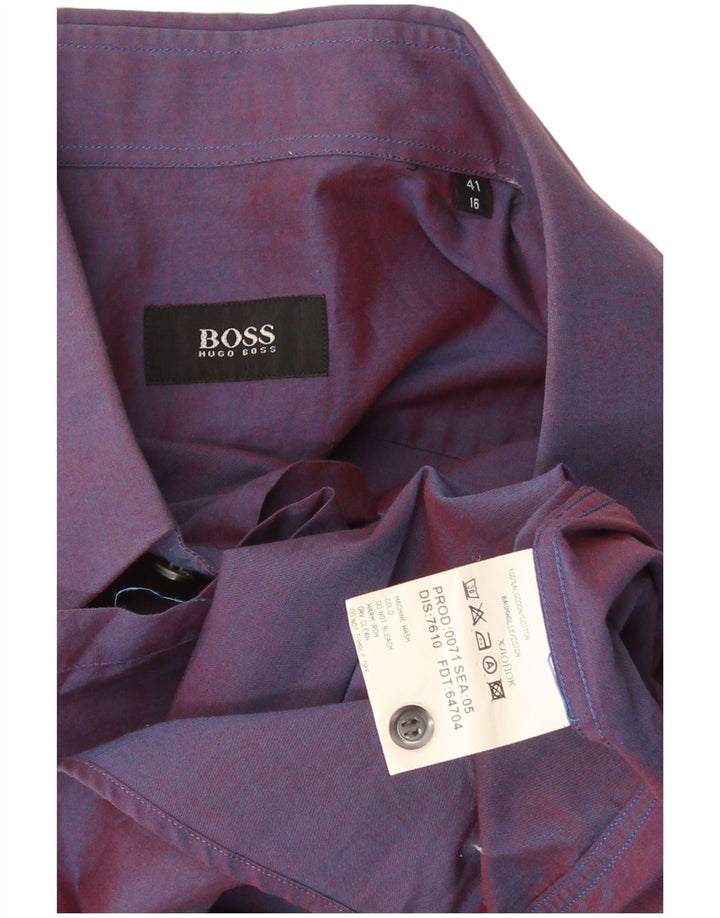 Camicia da uomo Hugo Boss taglia 41 16 grande cotone viola