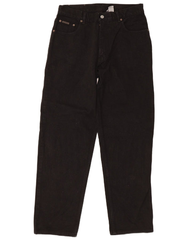 Jeans dritti regolari da uomo Calvin Klein W32 L30 cotone nero