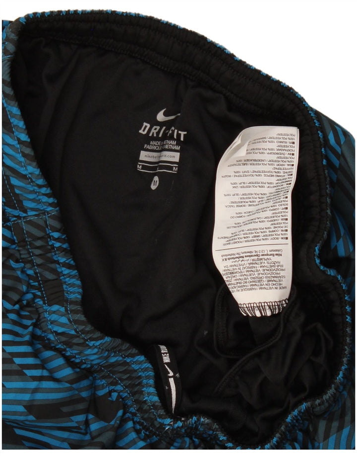 Pantaloncini sportivi Nike Dri Fit da uomo in poliestere geometrico blu medio