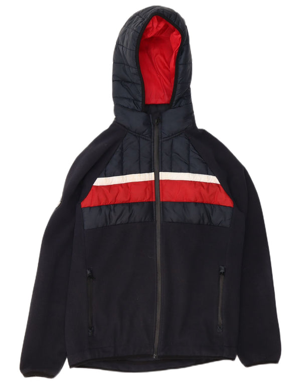 Giubbotto bomber con cappuccio da uomo Superdry UK 38 color block blu navy medio