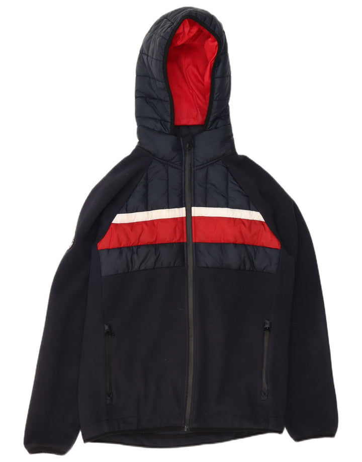 Giubbotto bomber con cappuccio da uomo Superdry UK 38 color block blu navy medio