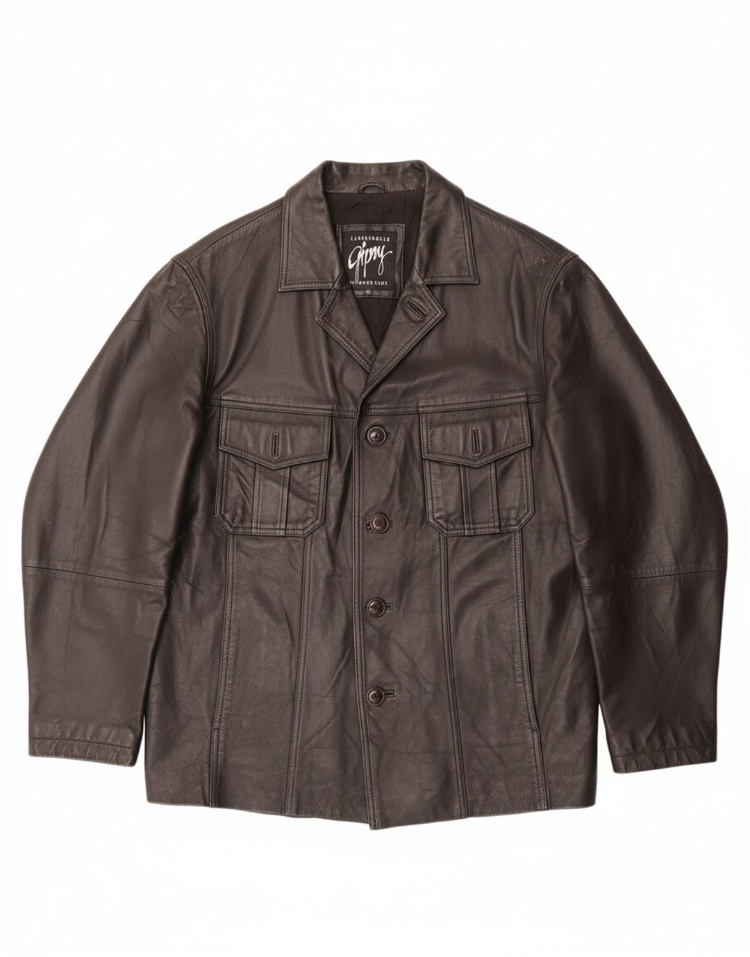 GIPSY BY MAURITIUS Mens Leather Jacket UK 42 XL Black Leather