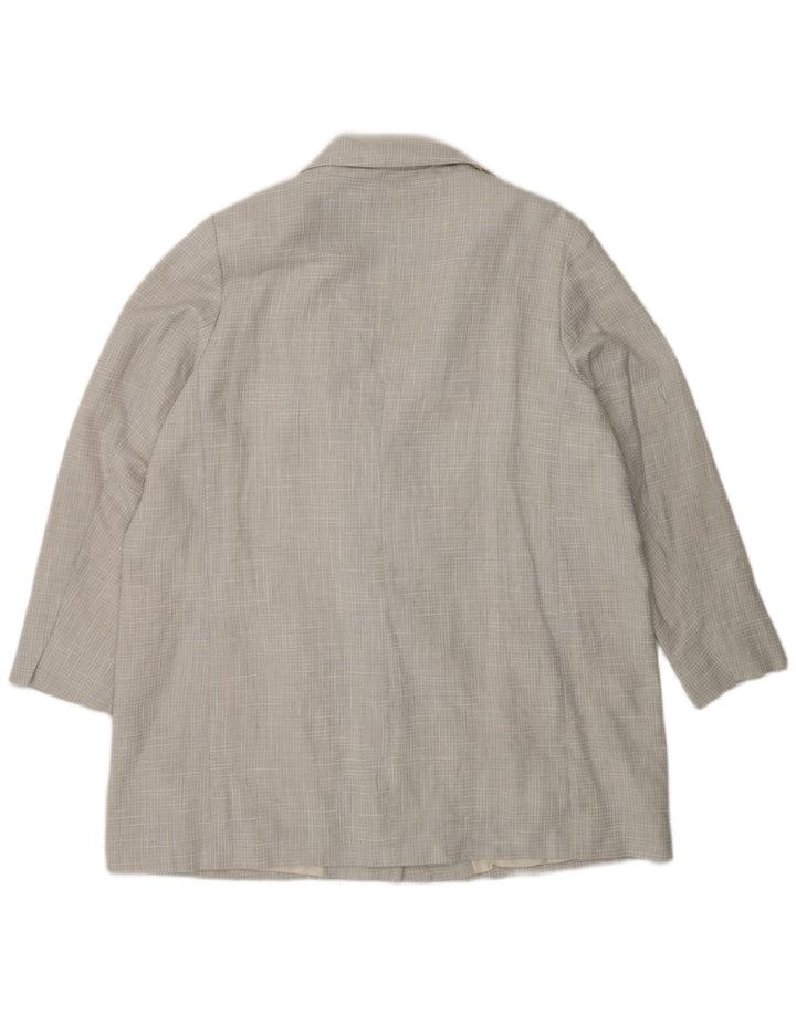 Cappotto doppiopetto da donna Marks & Spencer UK 20 2XL Poliestere a quadri blu