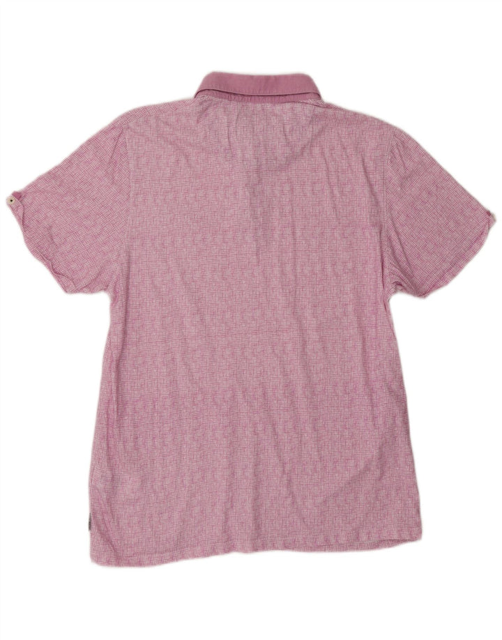 Polo da uomo Ted Baker taglia 5 XL in cotone a quadri viola