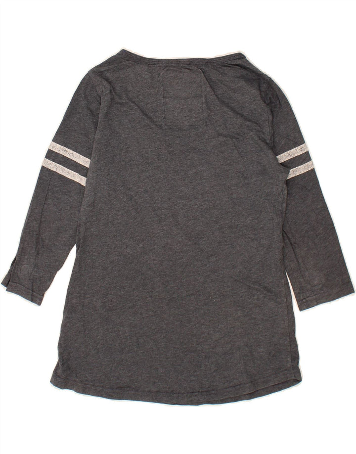 SUPERDRY Womens Graphic Top 3/4 Sleeve UK 12 Medium Grey Cotton Vintage Superdry and Second-Hand Superdry from Messina Hembry 