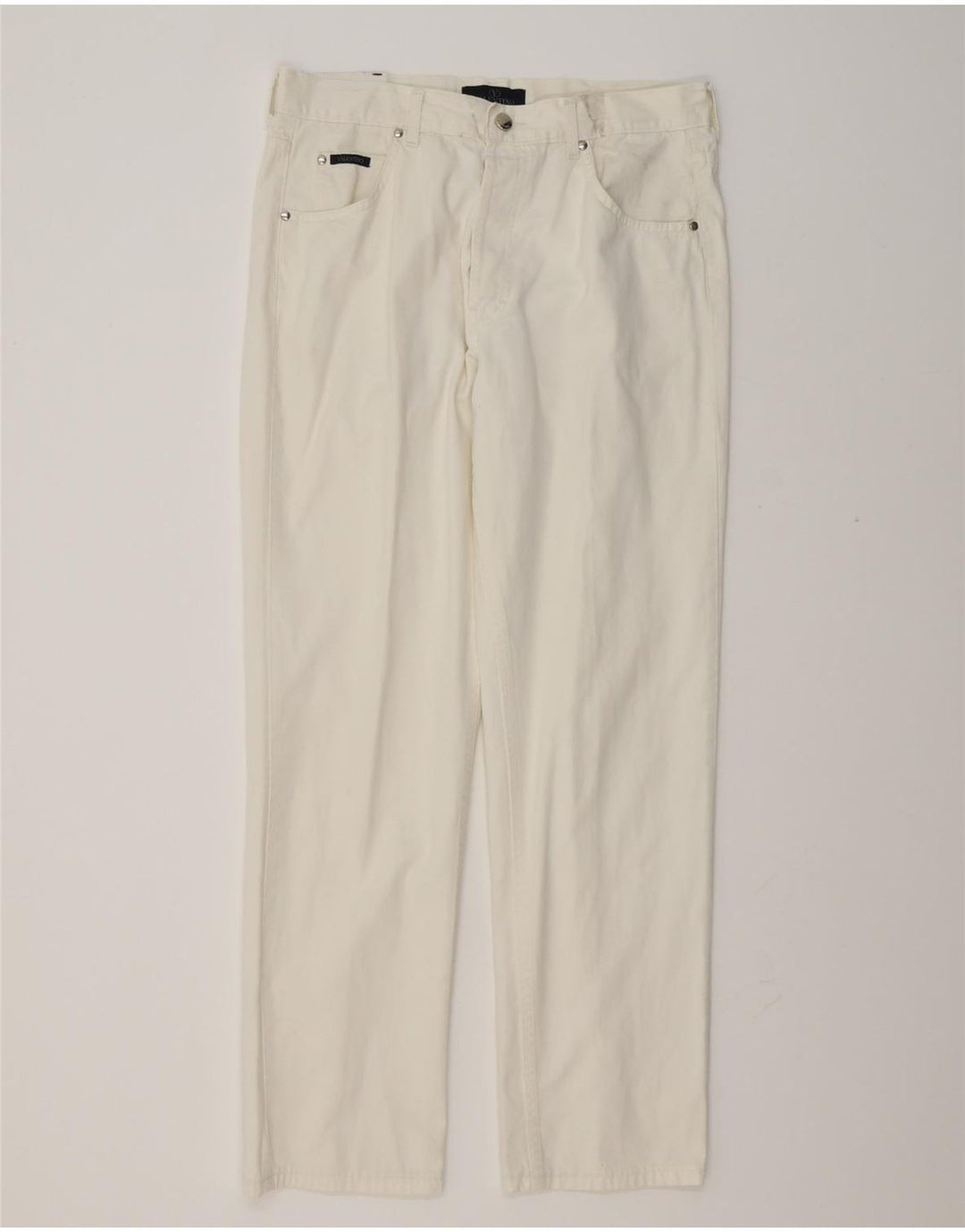 VALENTINO Pantaloni Casual Dritti Uomo W36 L31 Cotone Bianco