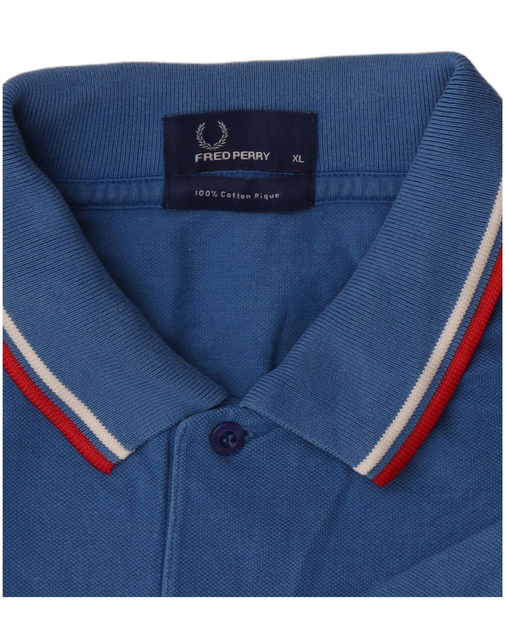 Polo da uomo Fred Perry XL in cotone a righe blu