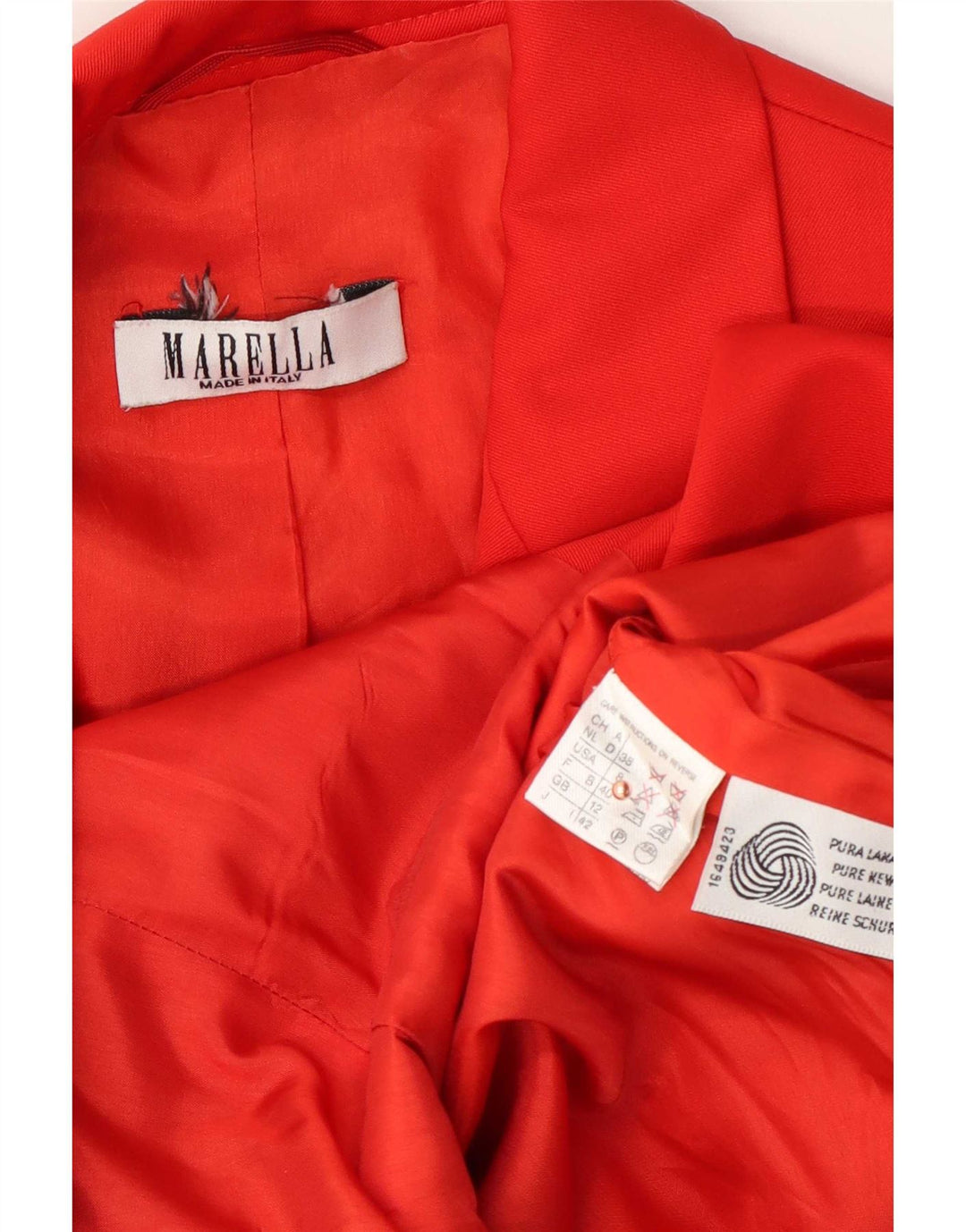 Giacca blazer da donna a 1 bottone Marella UK 12 lana rossa media