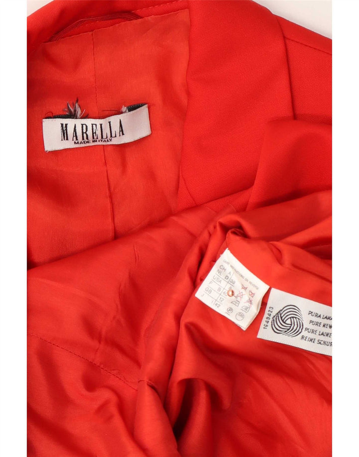 Giacca blazer da donna a 1 bottone Marella UK 12 lana rossa media