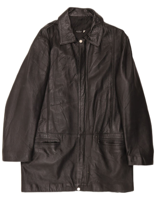Giacca in pelle vintage da uomo vestibilità regolare UK 40 grande nera