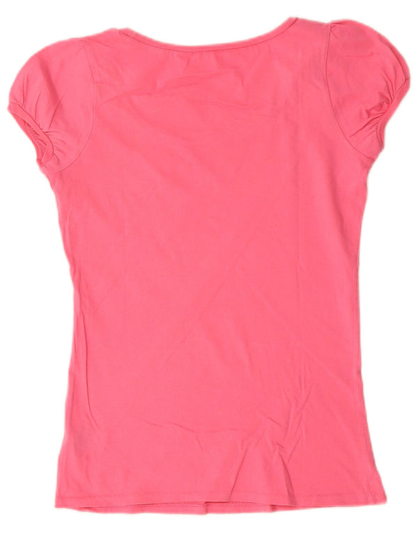 T-shirt grafica da donna Ralph Lauren Top UK 10 piccola in cotone rosa