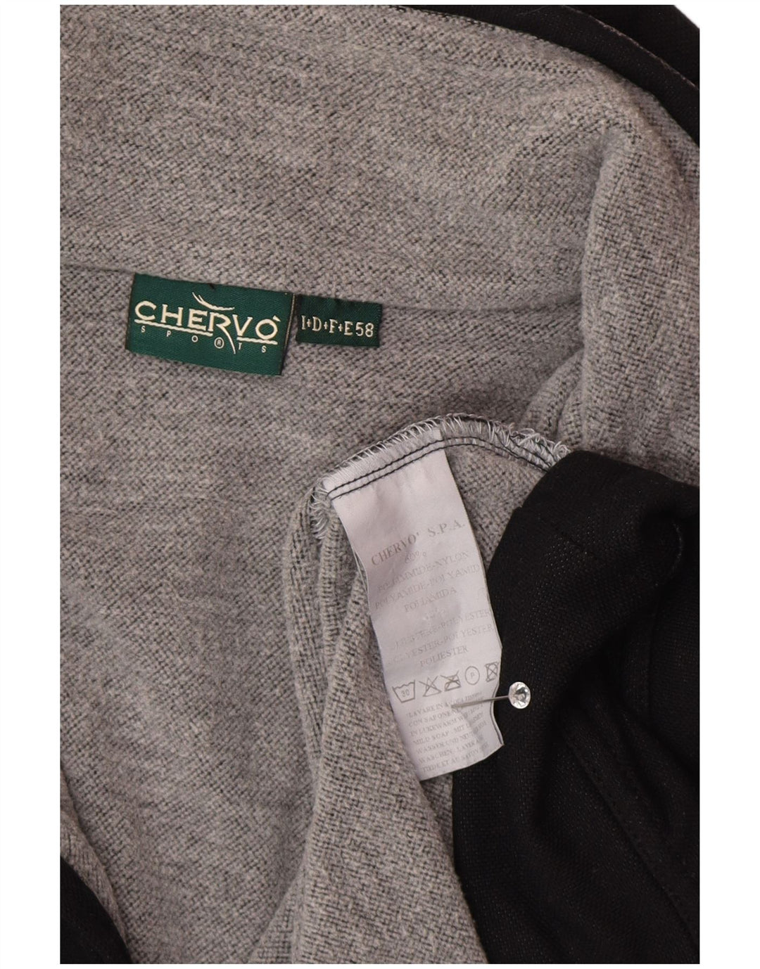 Felpa da uomo con zip Chervo IT 58 3XL nera poliammide