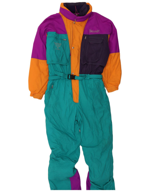 Tuta da sci da uomo con cappuccio Brunik IT 54 XL color block verde