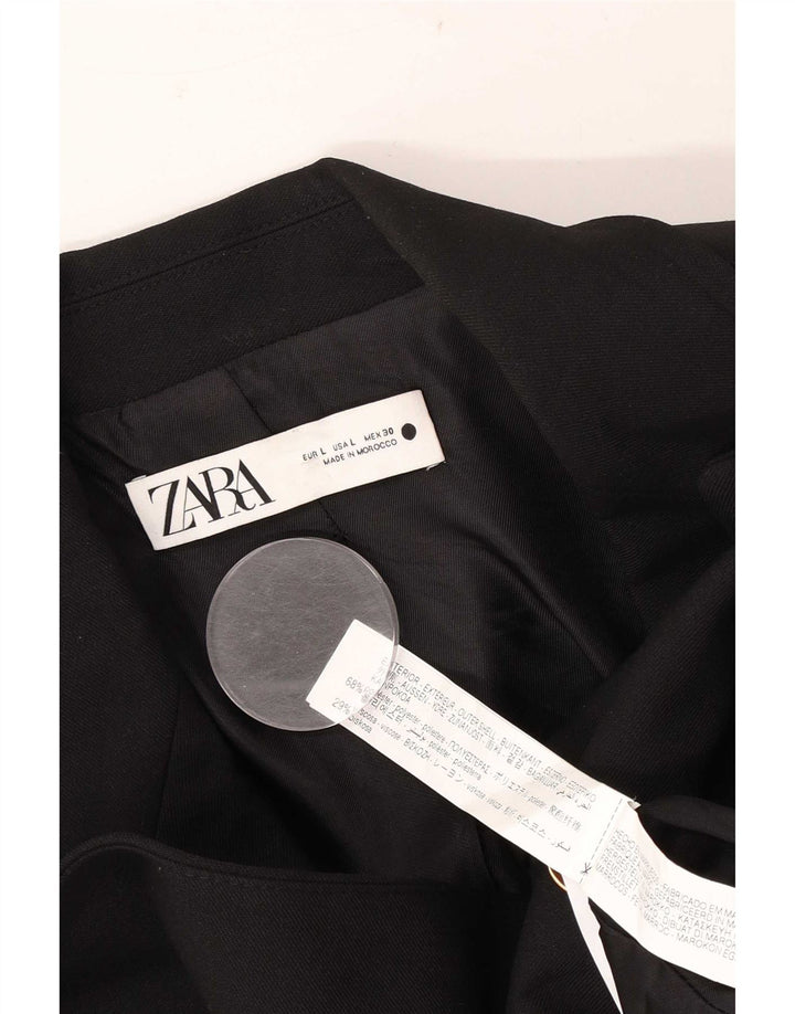 Giacca blazer doppiopetto da donna Zara UK 16 grande poliestere nero