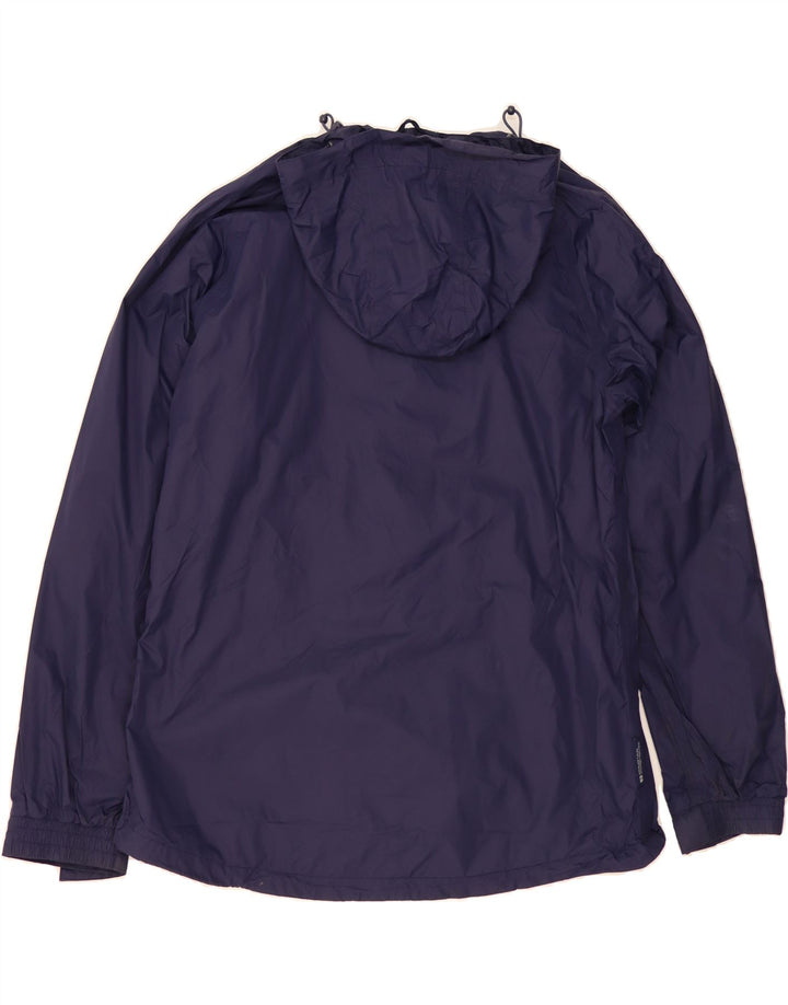 MOUNTAIN WAREHOUSE Womens Hooded Rain Jacket UK 14 Large  Navy Blue Nylon Vintage Mountain Warehouse and Second-Hand Mountain Warehouse from Messina Hembry 