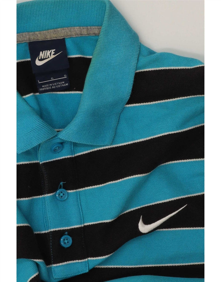 Polo Nike da uomo a righe grandi blu