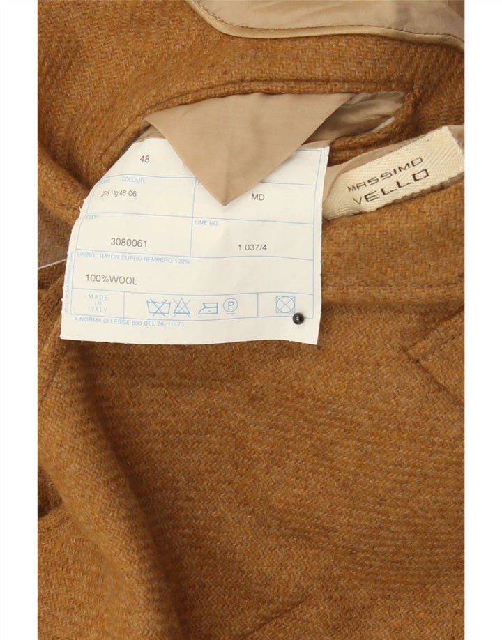 Giacca blazer vintage da uomo a 3 bottoni IT 48 in lana beige medio