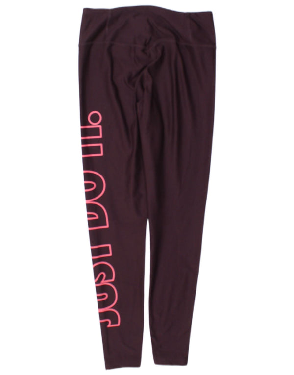 Leggings grafici Nike da donna Dri Fit UK 10 piccoli poliestere bordeaux