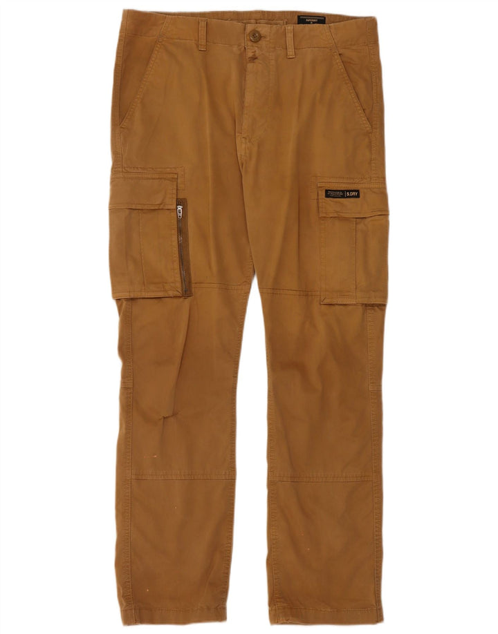 Pantaloni cargo dritti da uomo SUPERDRY W32 L32 in cotone beige