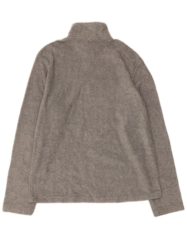 Starter Mens Graphic Zip Neck Fleece Jumper UK 38/40 Medium Grey Polyester