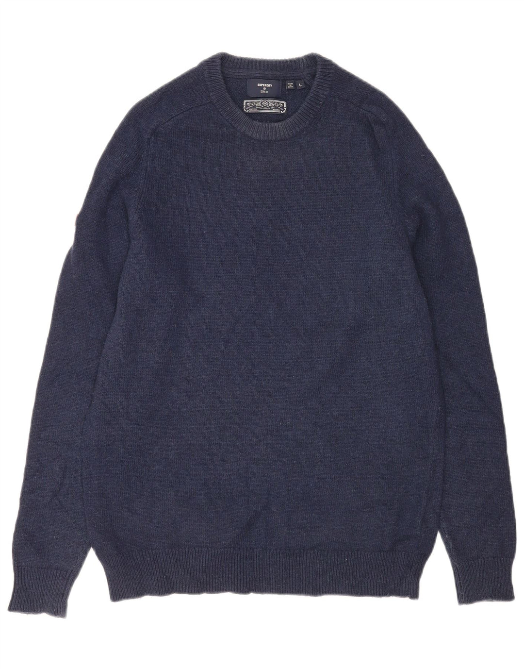 Maglione maglione girocollo da uomo Superdry grande lana d'agnello blu navy
