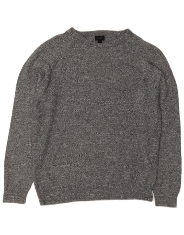 J. Crew Maglione girocollo da uomo in cotone screziato grigio medio