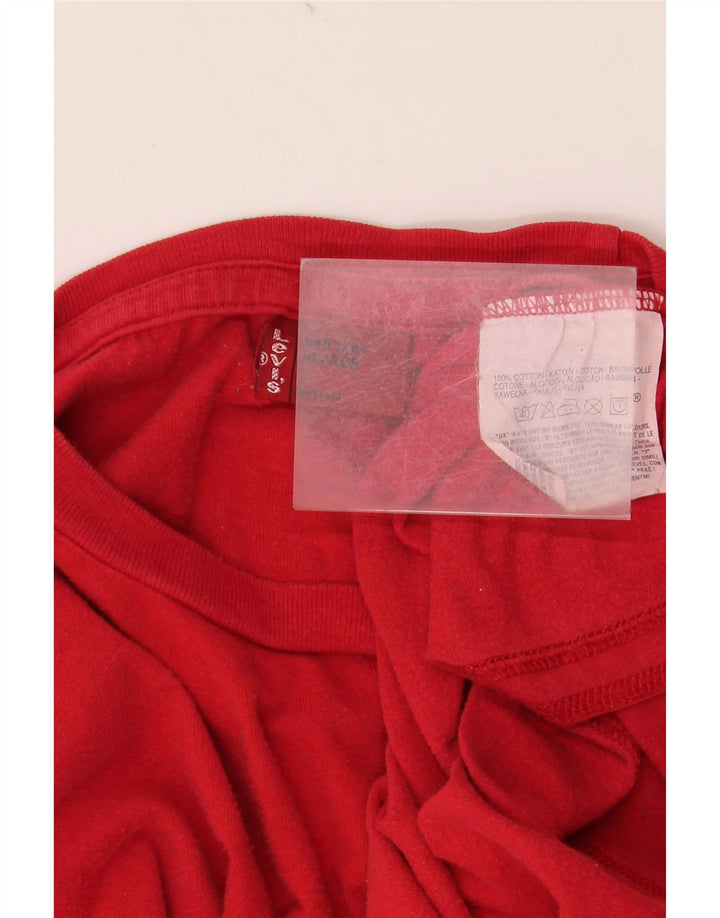 LEVI'S Top grafico da donna a maniche lunghe UK 18 XL Rosso cotone