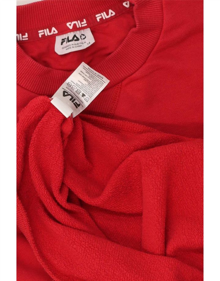Felpa grafica da bambino Fila 13-14 anni in cotone rosso