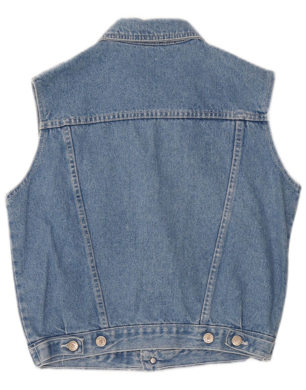 Gilet vintage in denim per ragazzi 10-11 anni in cotone blu