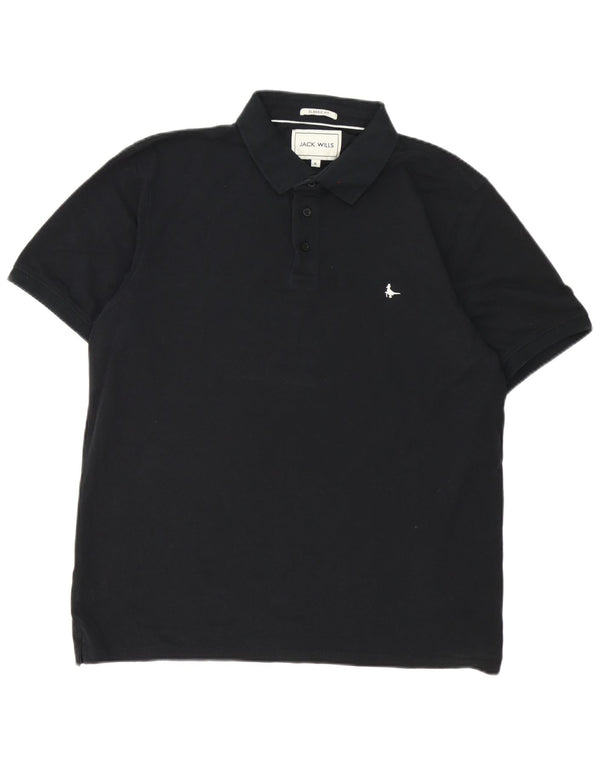 Polo da uomo Classic Fit Jack Wills XL in cotone nero