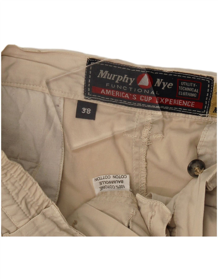 Pantaloncini cargo da uomo Murphy & Nye W38 XL in cotone beige