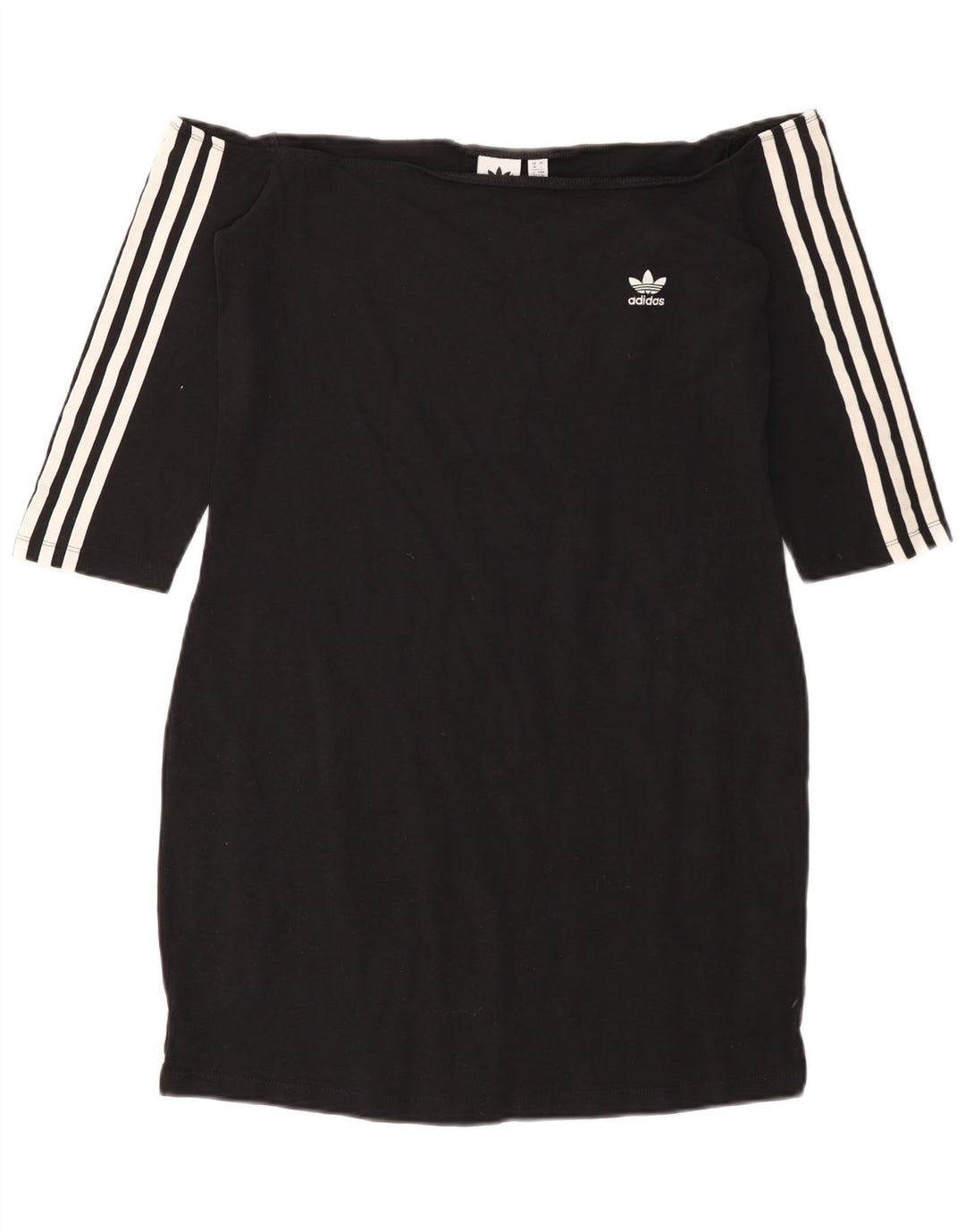 Abito ADIDAS da donna con spalle scoperte UK 18 XL cotone nero