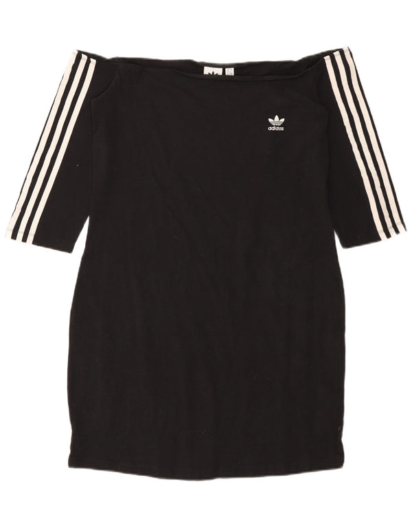 Abito ADIDAS da donna con spalle scoperte UK 18 XL cotone nero