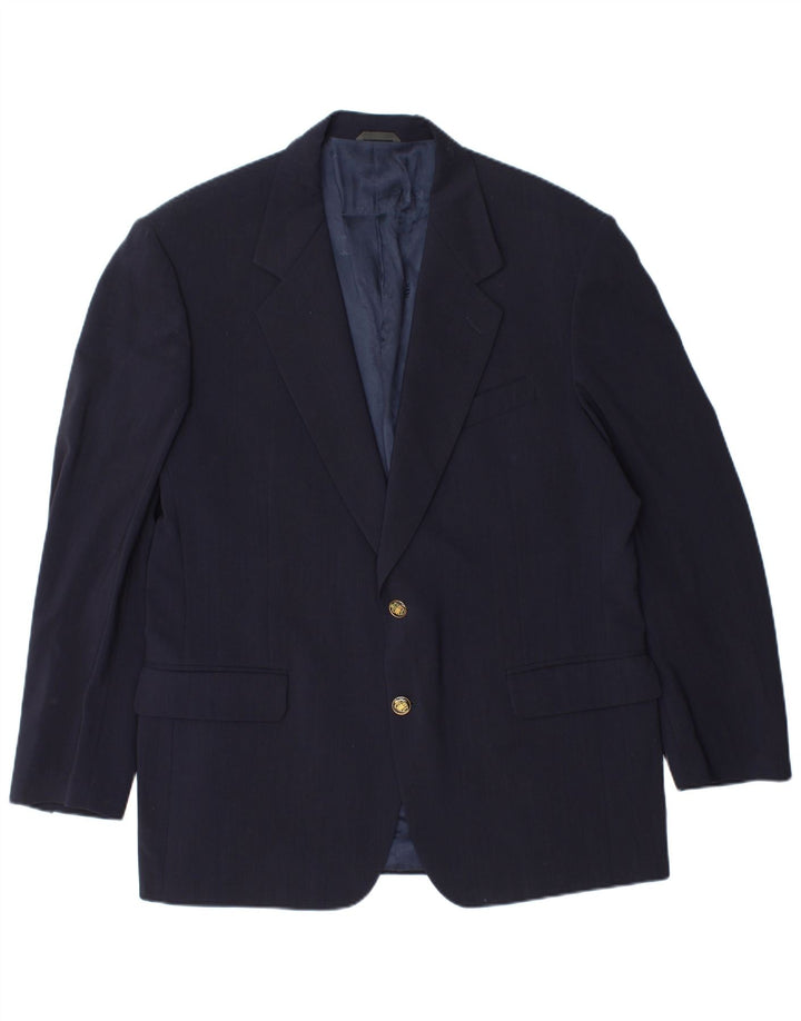 Giacca blazer da uomo a 2 bottoni Ferre IT 54 2XL Lana vergine blu navy