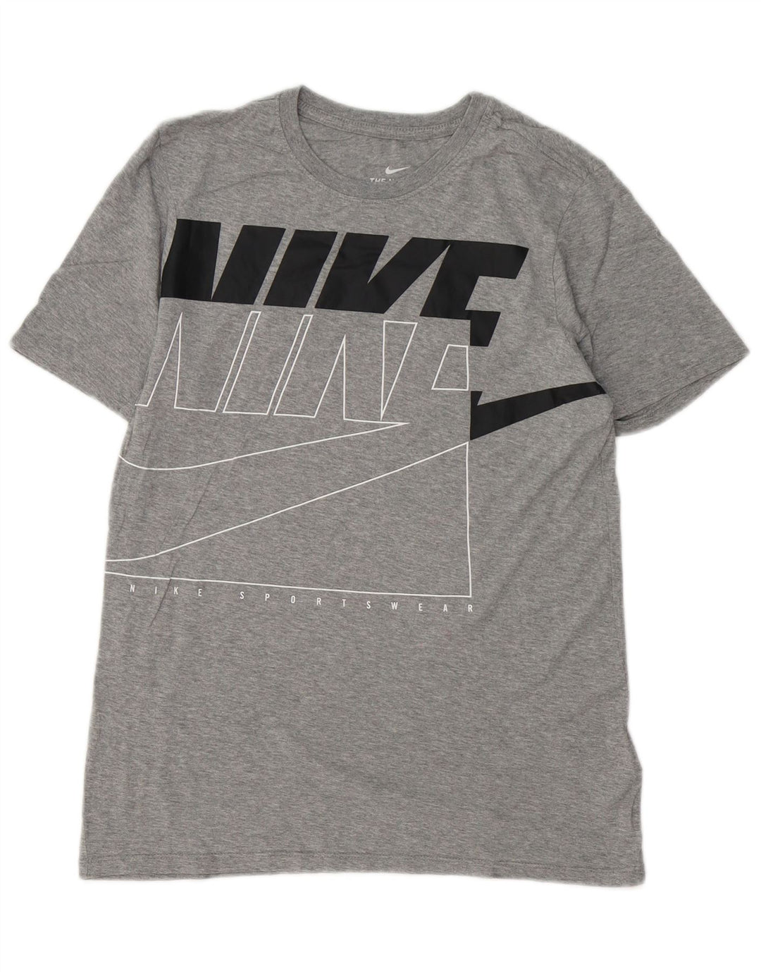 NIKE T-shirt grafica da uomo con vestibilità atletica, piccola, in cotone grigio