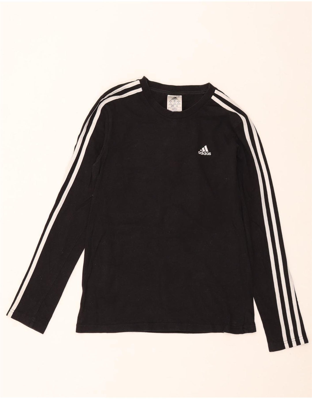 Top Adidas Donna Manica Lunga UK 4/6 XS Nero Cotone